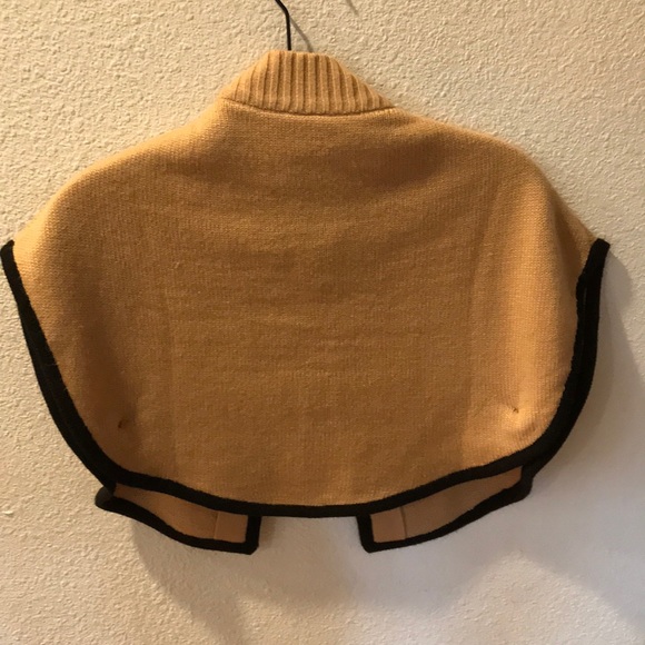 Kids Sweater Cape Camel with Black Accents - Picture 3 of 4